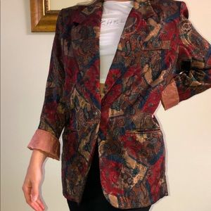 Vintage Satin burgundy paisley blazer